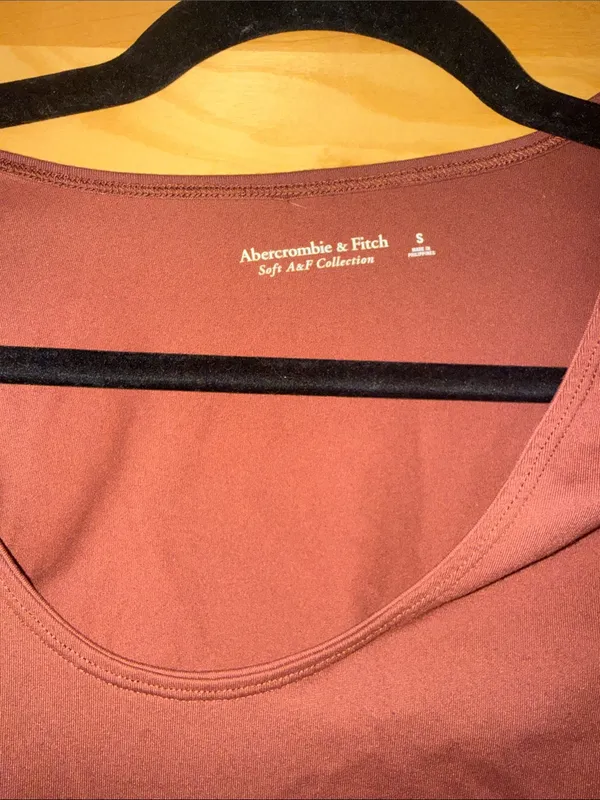 Abercrombie & Fitch Scoop Neck Long Sleeve Bodysuit - Terracota - Image 2