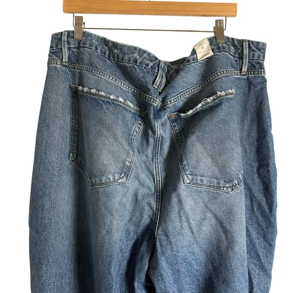 Good American Good 90's Loose Jean Distressed Indigo Size 16 - Image 12