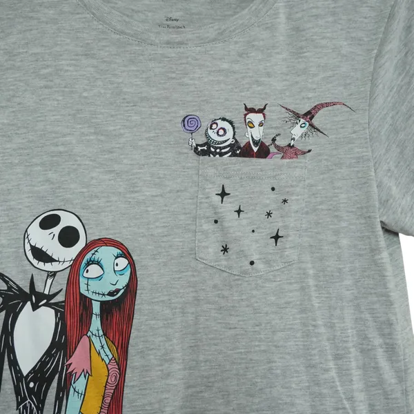 Disney Women's Medium Nightmare Before Christmas Jack Sally Zero Pocket T-Shirt - Image 4