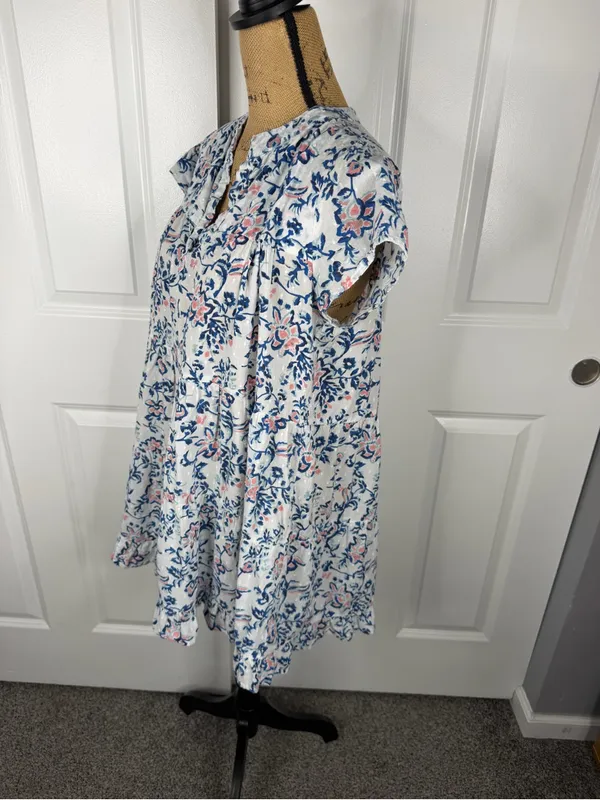 Roberta Roller Rabbit Sz S Floral Cotton Mini Dress Boho Cottagecore Casual - Image 6