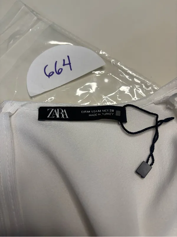 Zara White Jumpsuit Romper Size Medium 8-10 New Flaw Bridal Graduation Shower - Image 6