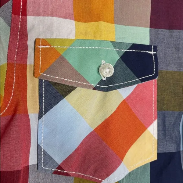 Lucky Brand Multicolor Plaid Button Down western Shirt - Image 5