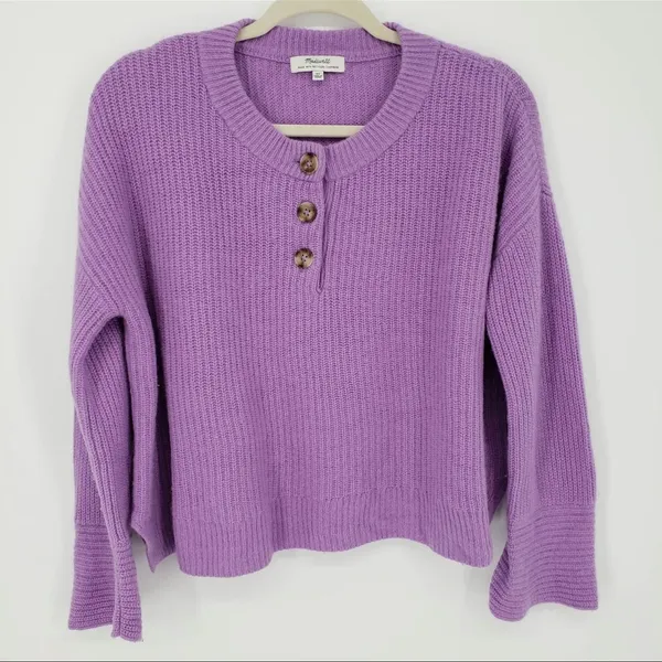 Madewell (re)sourced Cashmere Ribbed Henley Sweater - Image 2