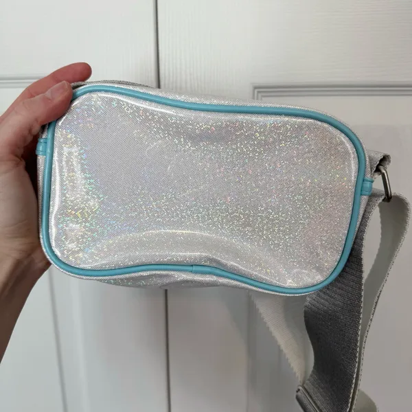 Disney Parks Iridescent Light Blue and White Cinderella Castle Crossbody Bag - Image 4