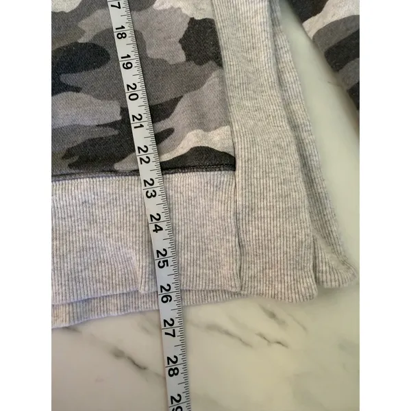Aerie Gray Camo Oversized Crew Neck Sweatshirt‎ Ribbed Panels Small - Image 8