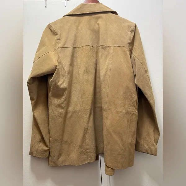 Paris Blues Vintage Suede Tan Two Tone Overcoat Jacket XL - Image 4