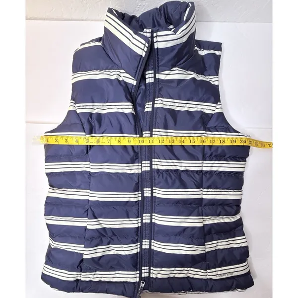 Lands End Women Sz M Blue Striped 600 Goose Down Puffer Vest Sailor Nautical New - Image 4