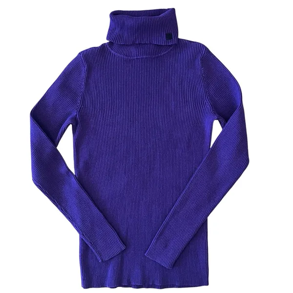 Lauren Ralph Lauren Turtleneck Sweater Women‎ XS Ribbed Purple - Image 5