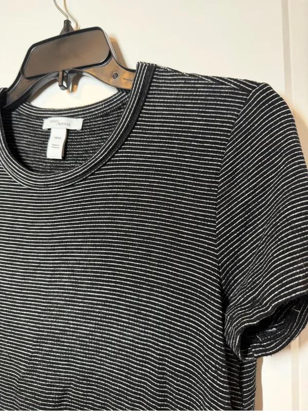 Daily Ritual Black Stripe Short Sleeve Crew Neck Tee - Image 2