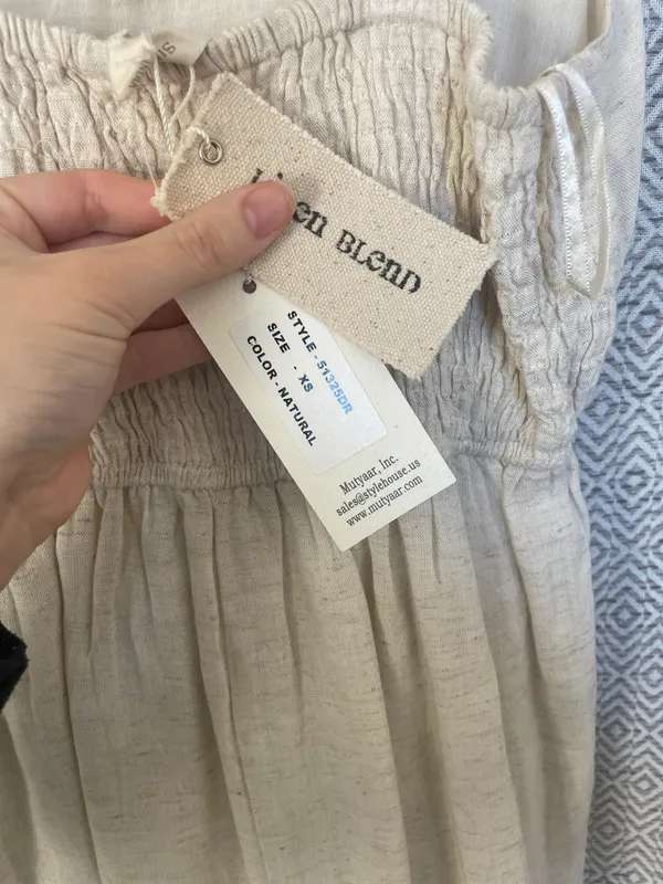 Beige Linen Dress Tan Size XS - Image 3
