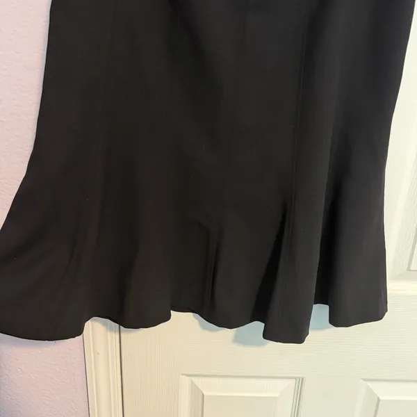 Lauren‎ Ralph Lauren Black Wool Flounce Skirt Size 6 Side Zip Career Lawyer Work - Image 2