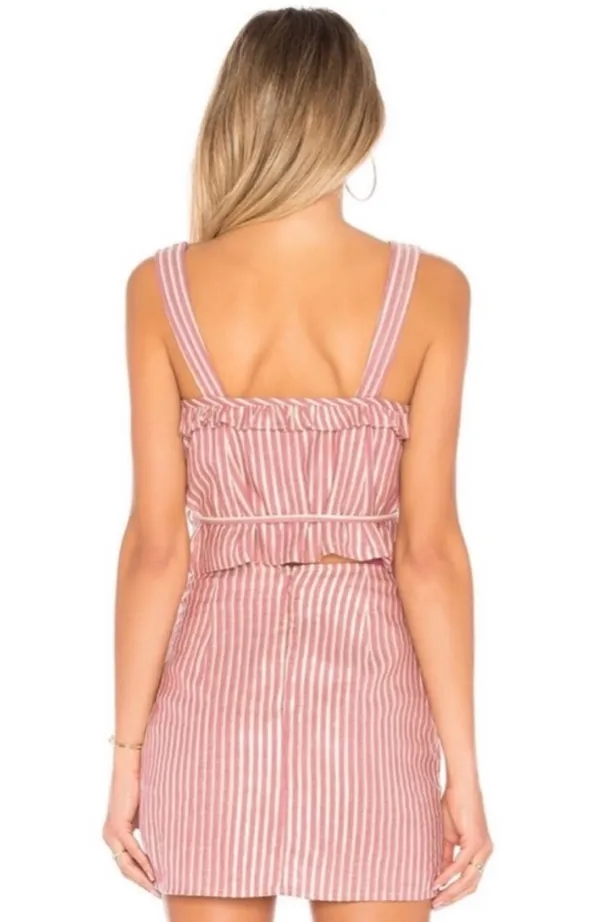 Revolve Tularosa Gold Stripe Corset Style Crop Blouse Size S - Image 3