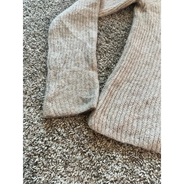 Banana Republic Size XS Beige Ribbed Wool Alpaca Blend‎ Crewneck Sweater Oatmeal - Image 3