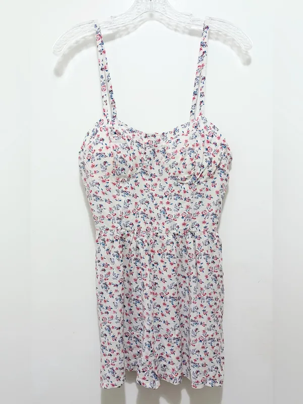Lily Rose Floral Molded Cup Linen-Blend Romper‎ Medium NWT - Image 3