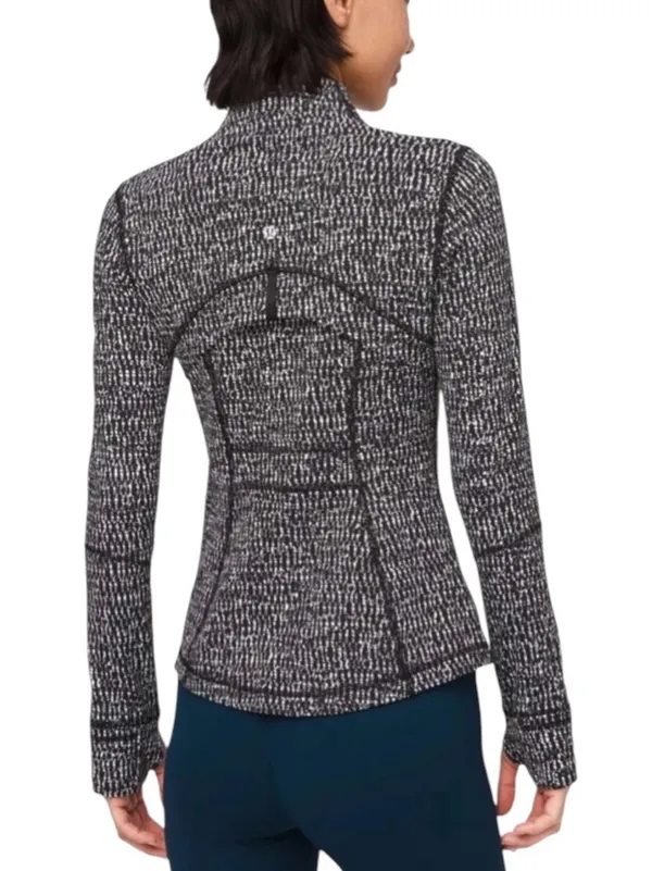 Lululemon Define Jacket Zip Front‎ Knotted Jacquard Black White Women’s size 6 - Image 3
