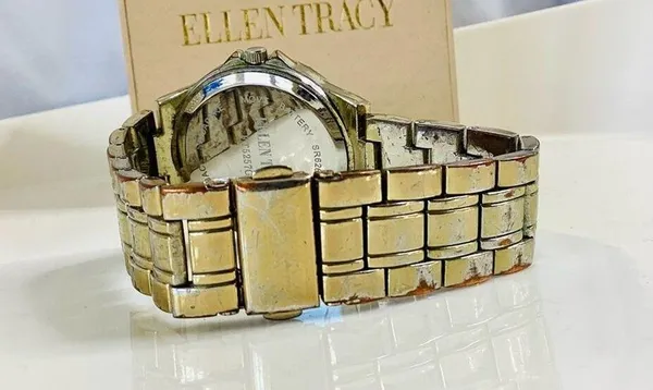 Ellen Tracy™️ Gold Tone Watch with Rhinestones - Image 4