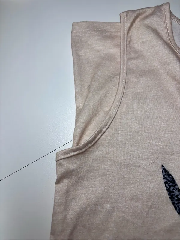 Women’s Cream Graphic Henley Tank Shirt - 'Not My First Rodeo' - Image 10