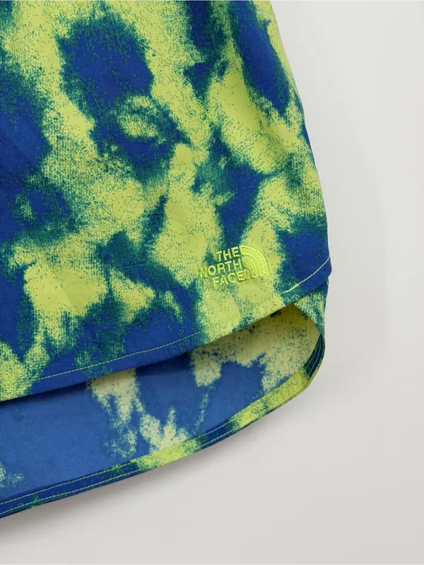 The‎ North Face Printed Class V Mini Shorts Blue Lime Women’s Medium - Image 4