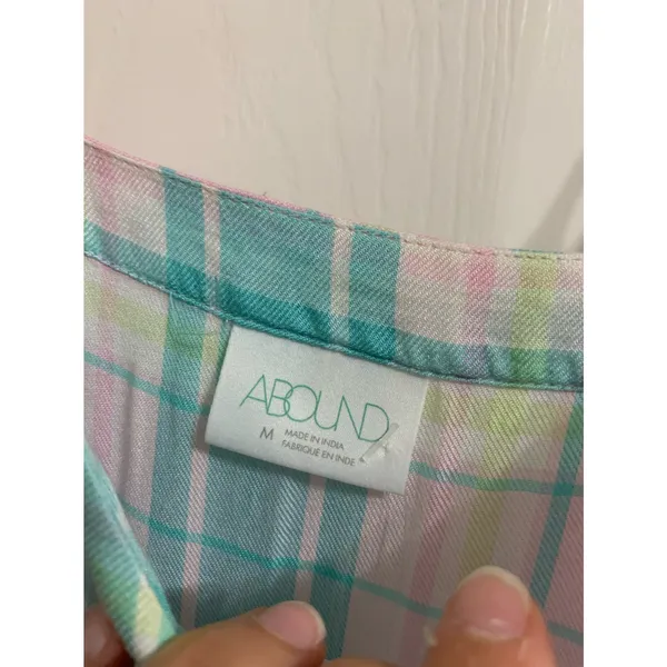 Abound pastel plaid tiered spaghetti strap slip summer‎ dress size Medium NEW - Image 4