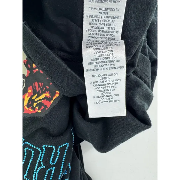 True Religion‎ Womens World Tour Skull BF Tee Black Crystal Graphic T-Shirt M-L - Image 6
