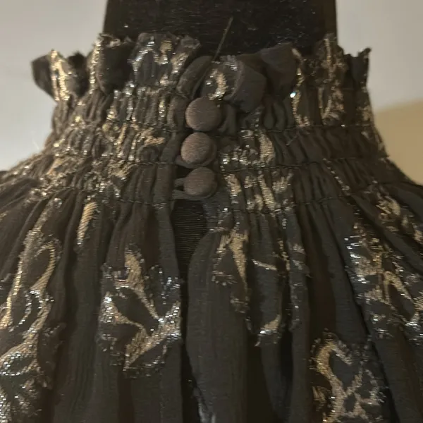 Size 4 Black Metallic High Neck Blouse - Image 10