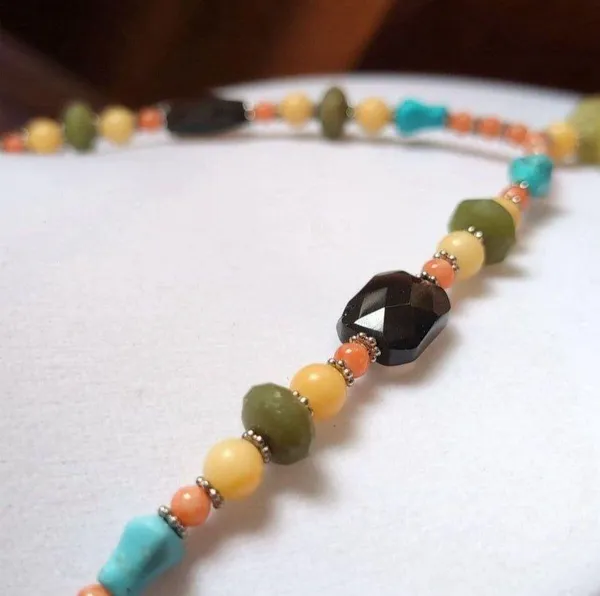 Coldwater Creek Boho Chic Multicolor Beaded Tassel Necklace Adjustable - Image 3