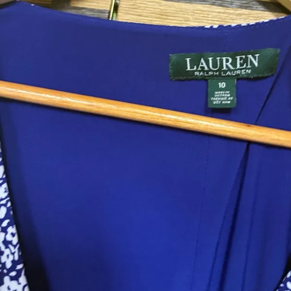 Lauren Ralph Lauren Blue And White Floral Dress Size‎ 10 - Image 7