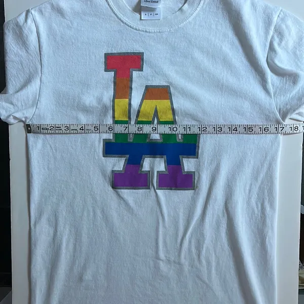 LA Dodgers unisex LGBT Pride Night all cotton short sleeve T shirt rainbow logo - Image 6