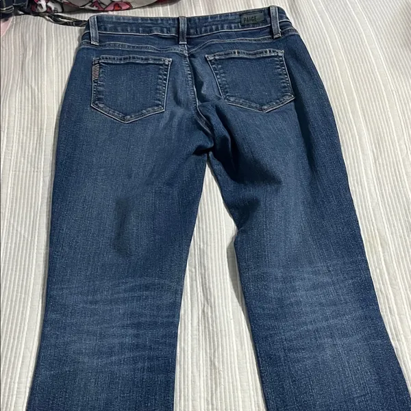 PAIGE Dark Blue Straight Leg Jeans - Image 5