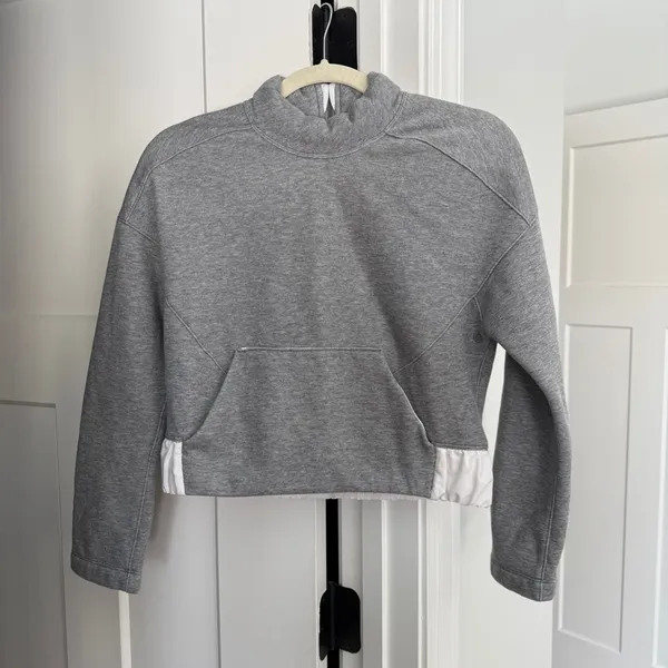 Lululemon gray hoodie pullover zip‎ back Light As Warmth Crew Heathered Grey - Image 3