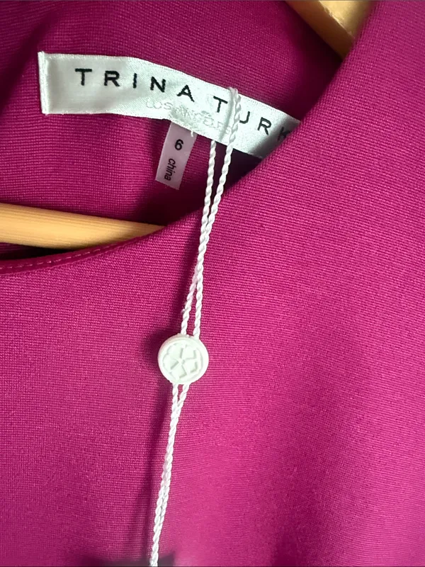 NEW Trina Turk Magenta Pink Bell Sleeve Dress - Image 7