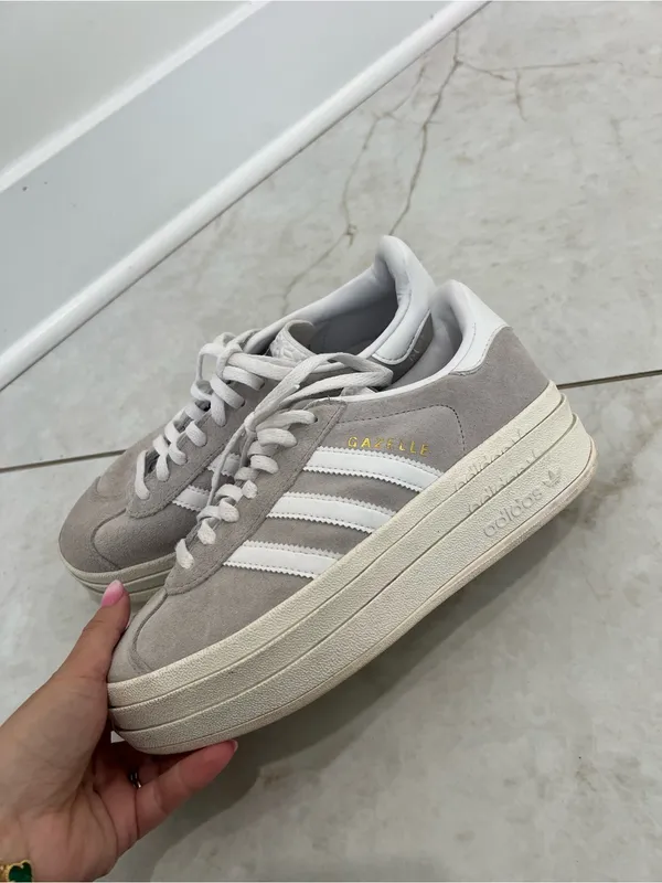Adidas Grey Two / Cloud White / Core White Gazelle Bold Sneakers Size 6 US $120 - Image 3