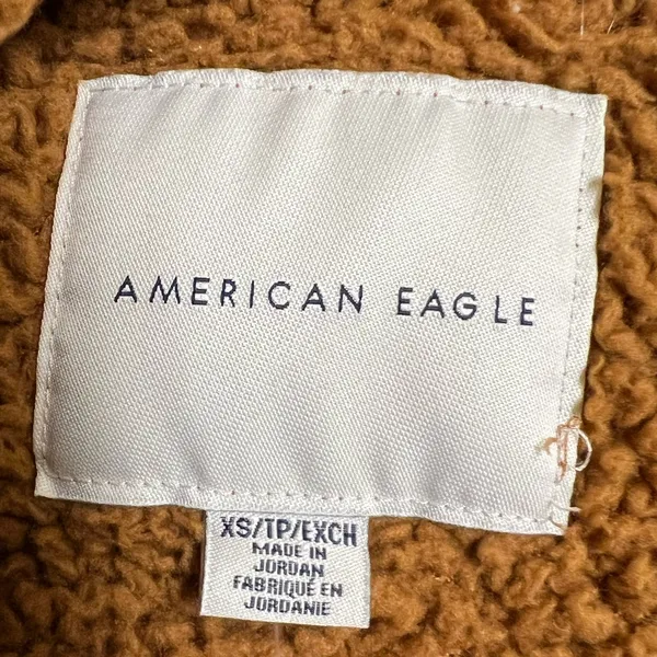 American Eagle AE Brown Sherpa Pullover Hoodie - Size XS - VGUC - Image 6