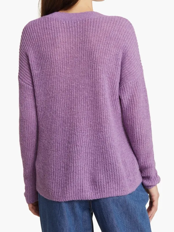 Madewell Heather Amethyst Crewneck Sweater Medium Alpaca Blend - Image 2
