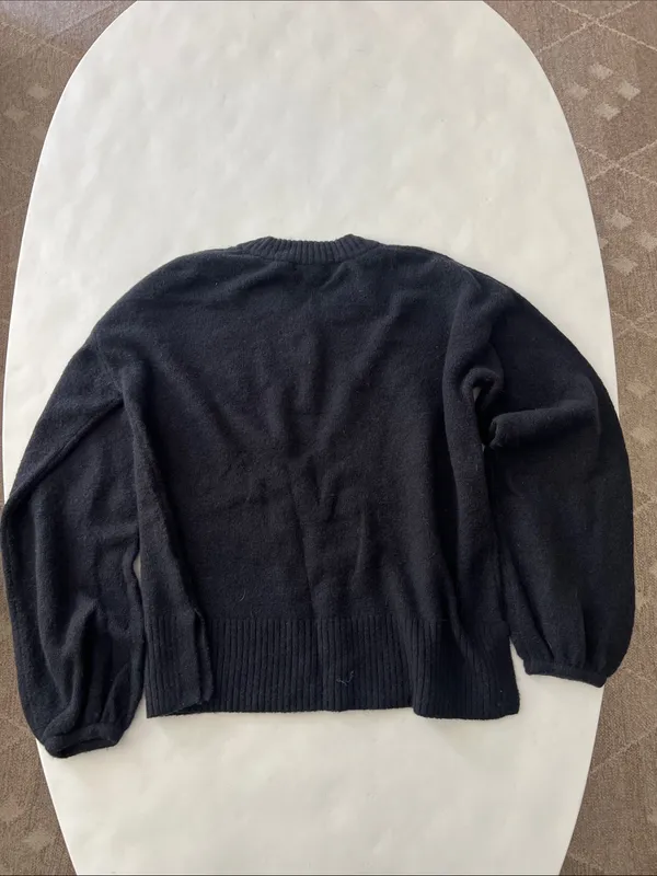 NWT Madewell Black Balloon Sleeve Stretchy Longsleeve Sweater XXS - Image 2