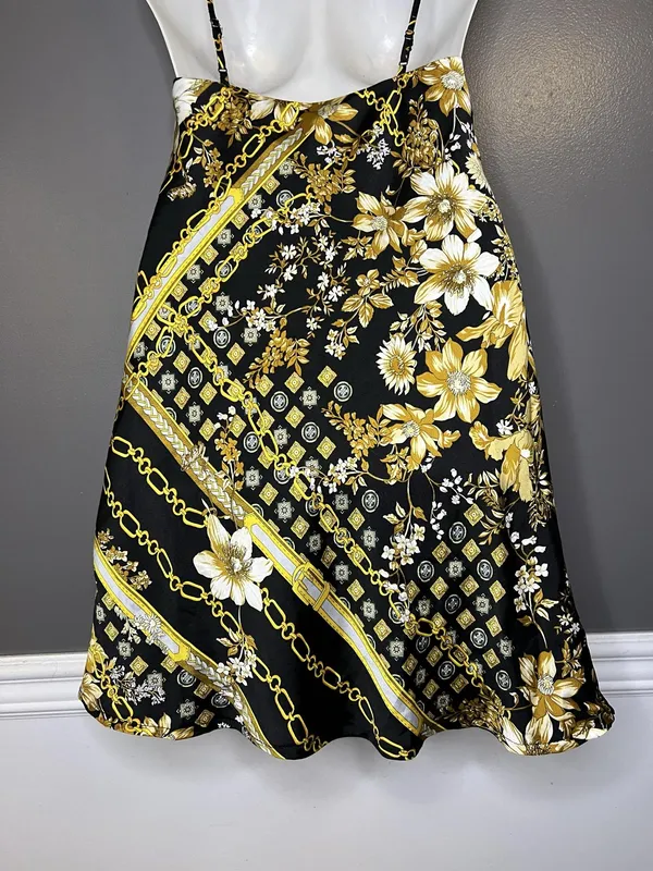 Princess Polly Dress Womens 6 Black Floral Chain Square Neck Slip Mini Party - Image 7
