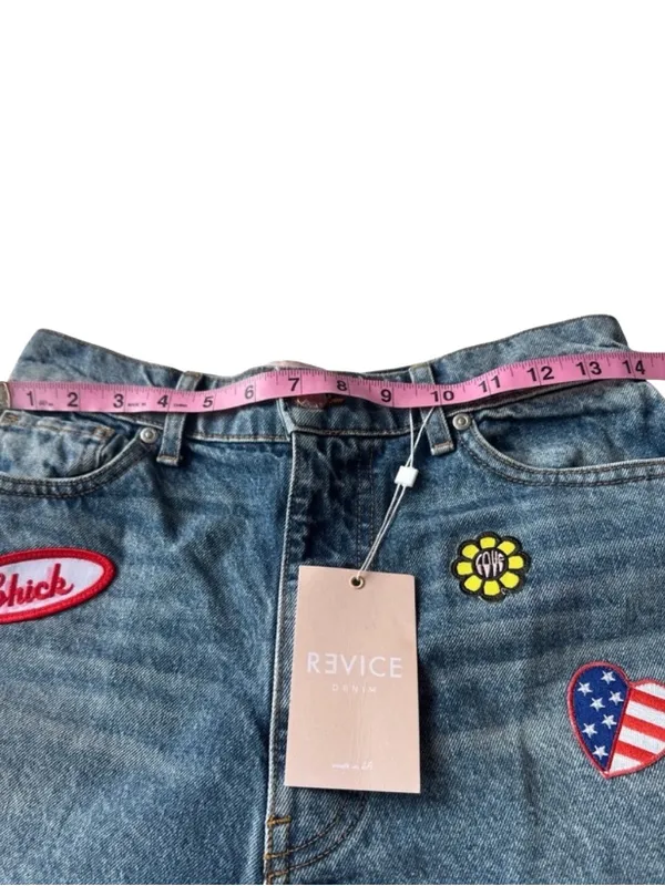 Revice Denim Flower Child Patchwork Shorts - Image 10