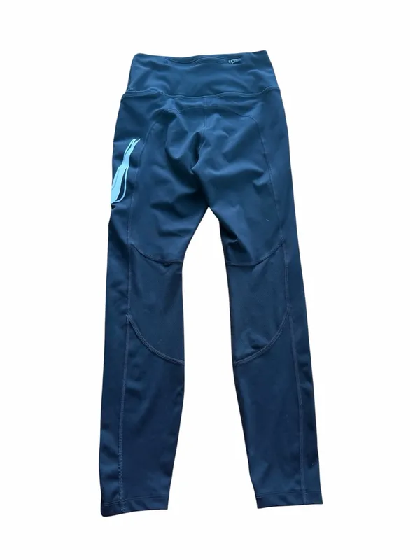 Nike Dri-Fit Womens XS Black Running Leggings Graphic Swoosh Zip Pocket - Image 5