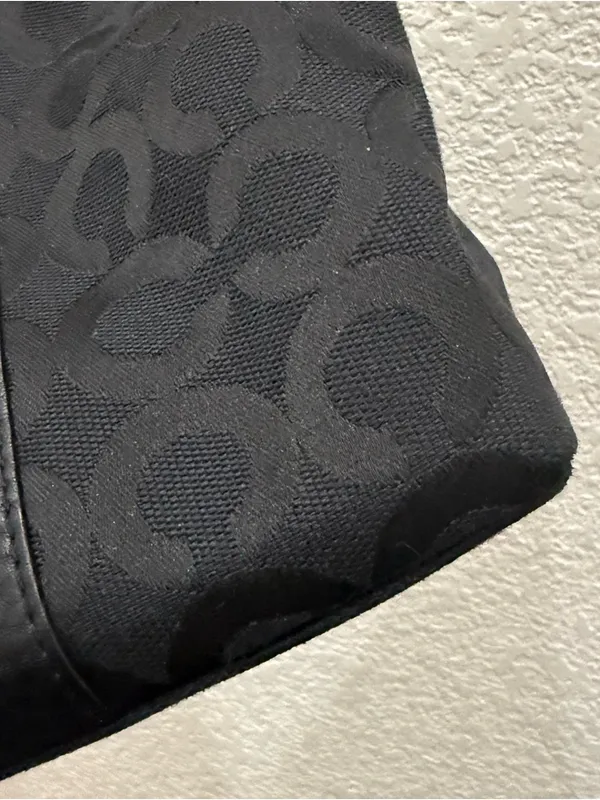 COACH 43771 Julia Outline OP Art Black Jacquard Canvas Small Purse Shoulder Bag - Image 13