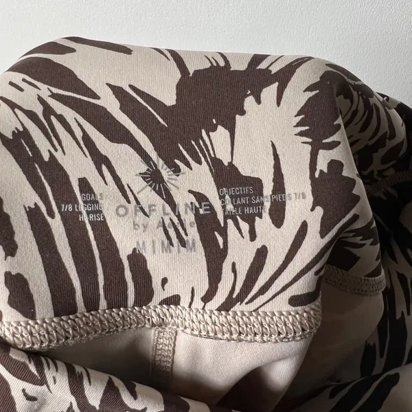 Offline by Aerie Goals High Rise 7/8 Leggings Brown Tan Animal‎ Print Womens M - Image 5