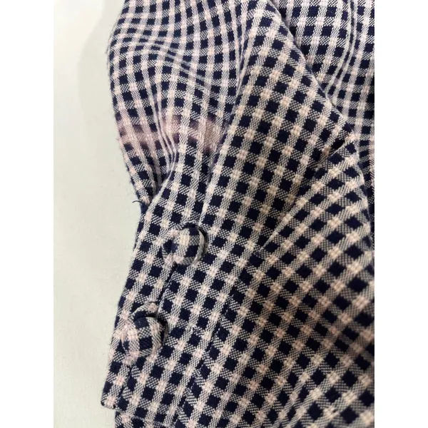 VTG PLAZA SOUTH Women's Gingham Dress Grandma Cottagecore Dress Navy/White SZ 10 - Image 8