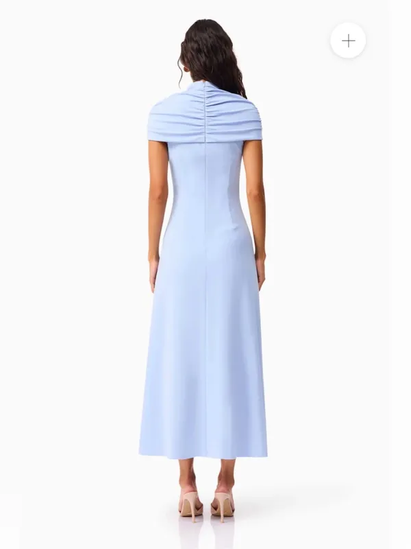 NWT Valencia High Neck Maxi Dress in Blue Size M - Image 5