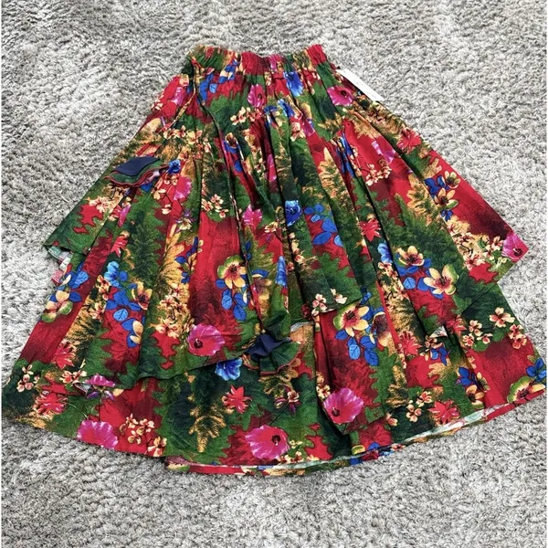 Vintage Women’s Maxi Skirt Floral Boho Layered Festival Whimsigoth Size XS NWT - Image 2