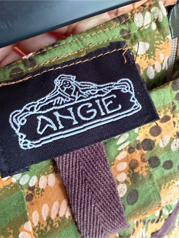 Vintage ANGIE Low Rise Patchwork Ruffle Mini Skirt Y2K Small - Image 8