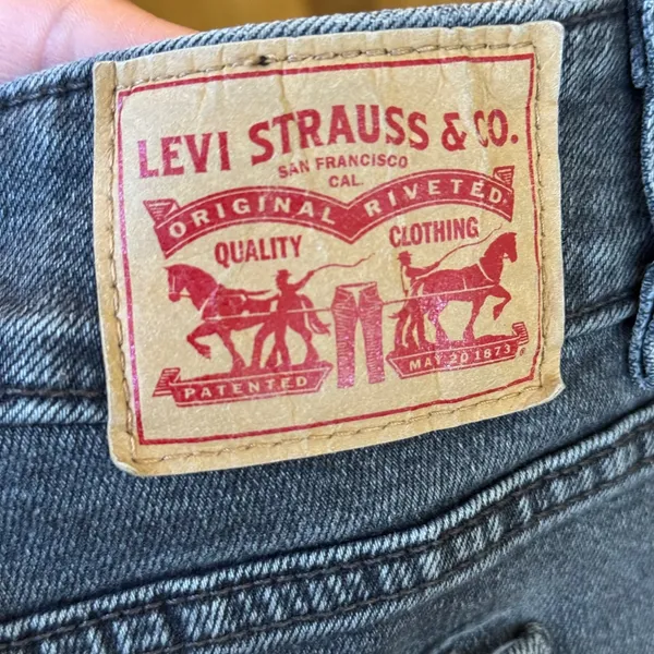 Levis‎ Superlow Flare Jeans Faded Black Raw Hem Size 33 Low Rise Y2K Denim - Image 2