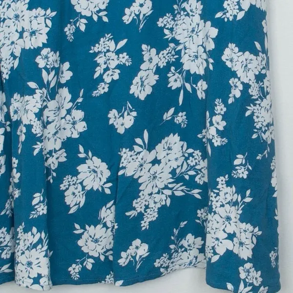 NWT Old Navy Floral Mini Dress Size S Teal Blue Short Sleeve‎ Rayon Pockets - Image 4