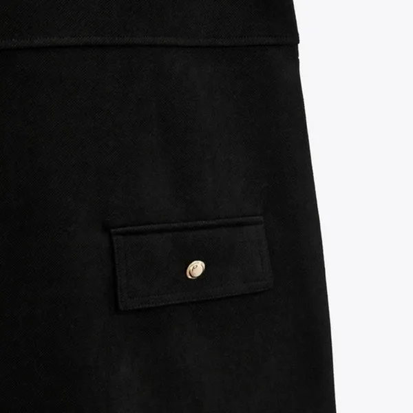 Zara Black Faux Suede Round Neck Short Sleeve Casual Mini T-Shirt Dress Size M - Image 9