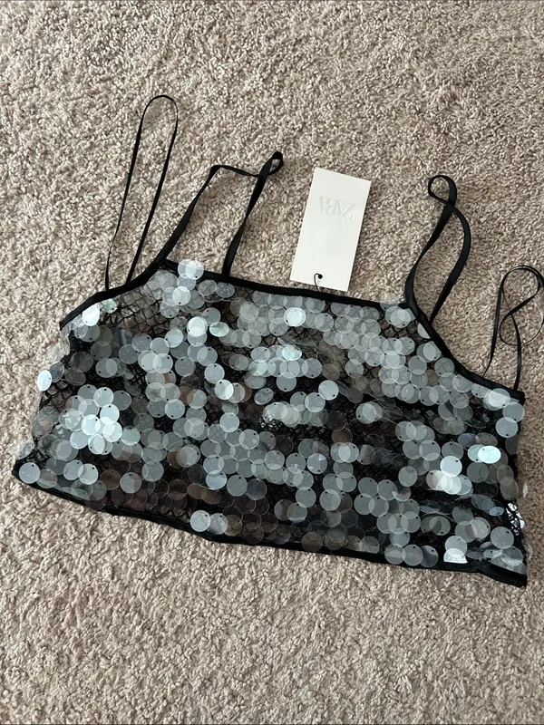 Zara sequin crop top. M - Image 5