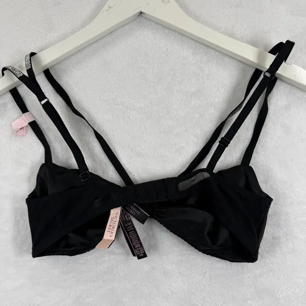 Victorias Secret Very Sexy Unlined Shine Strap Bralette Black S 11230619‎ - Image 9