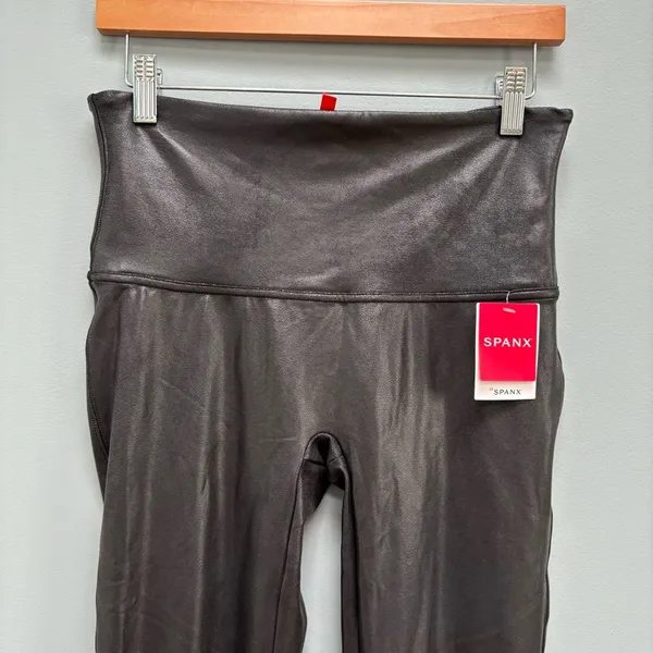 SPANX Faux Leather Leggings Black XL - Image 5